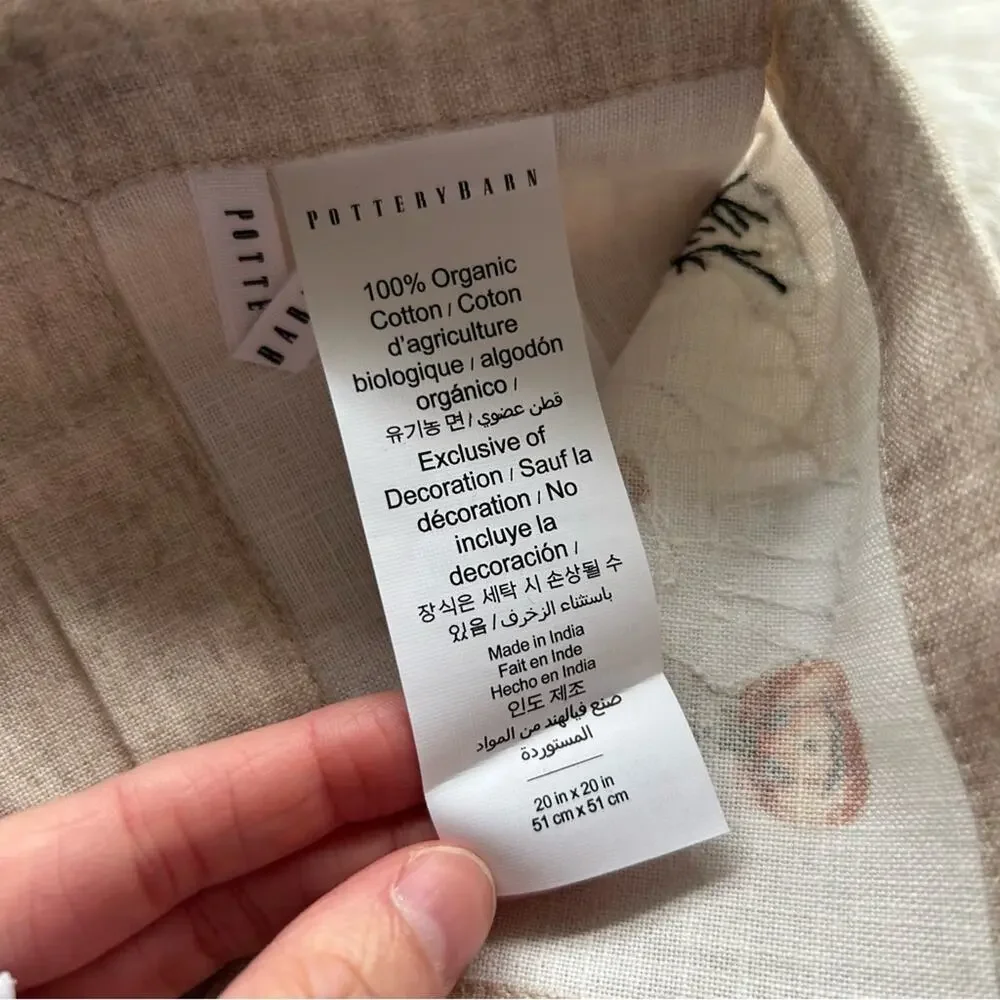 Pottery Barn 4 Halloween Napkins The Scary Squad 20” Square Organic Cotton NWT